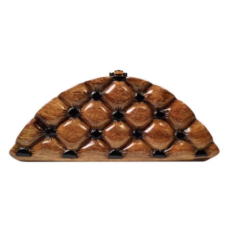 Elizabeth Handmade Acacia Wood Clutch Bag